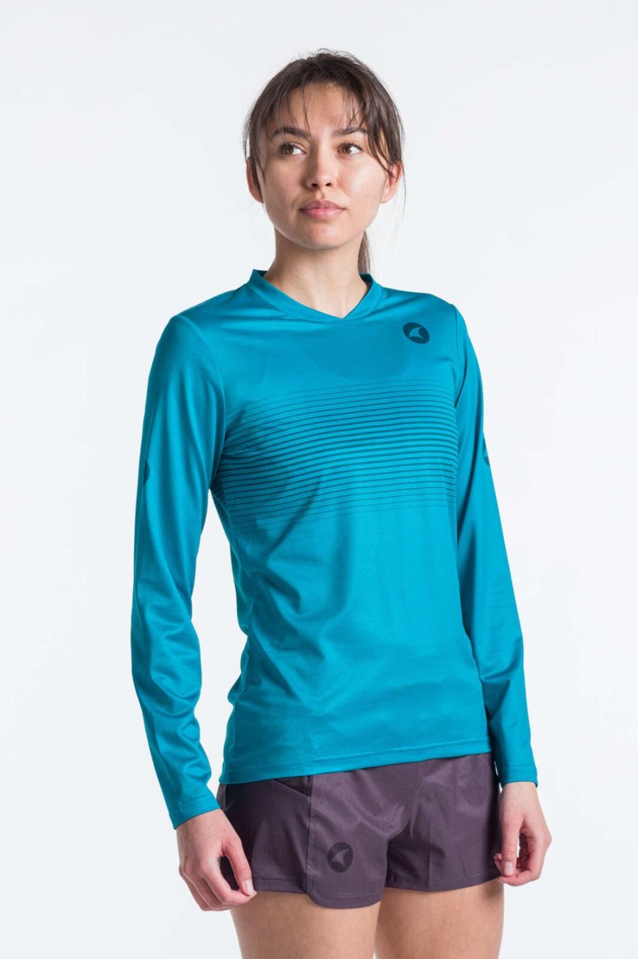 Women'S Pactimo Long Sleeve Jerseys | Women'S Run Ls Tee Mediterranean Green