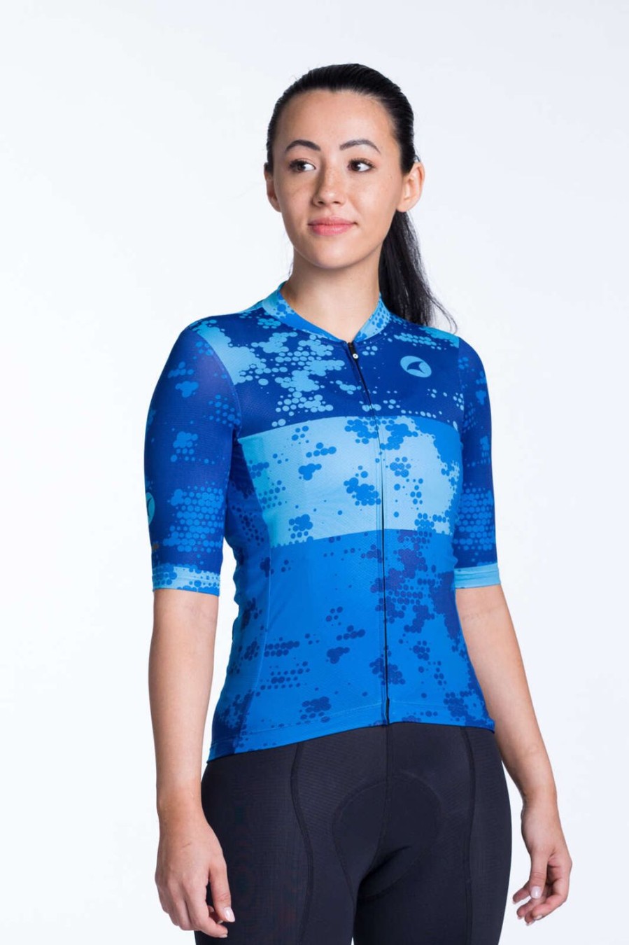 Women'S Pactimo Short Sleeve Jerseys | Women'S Ascent Aero Jersey Disperse Lapis Blue