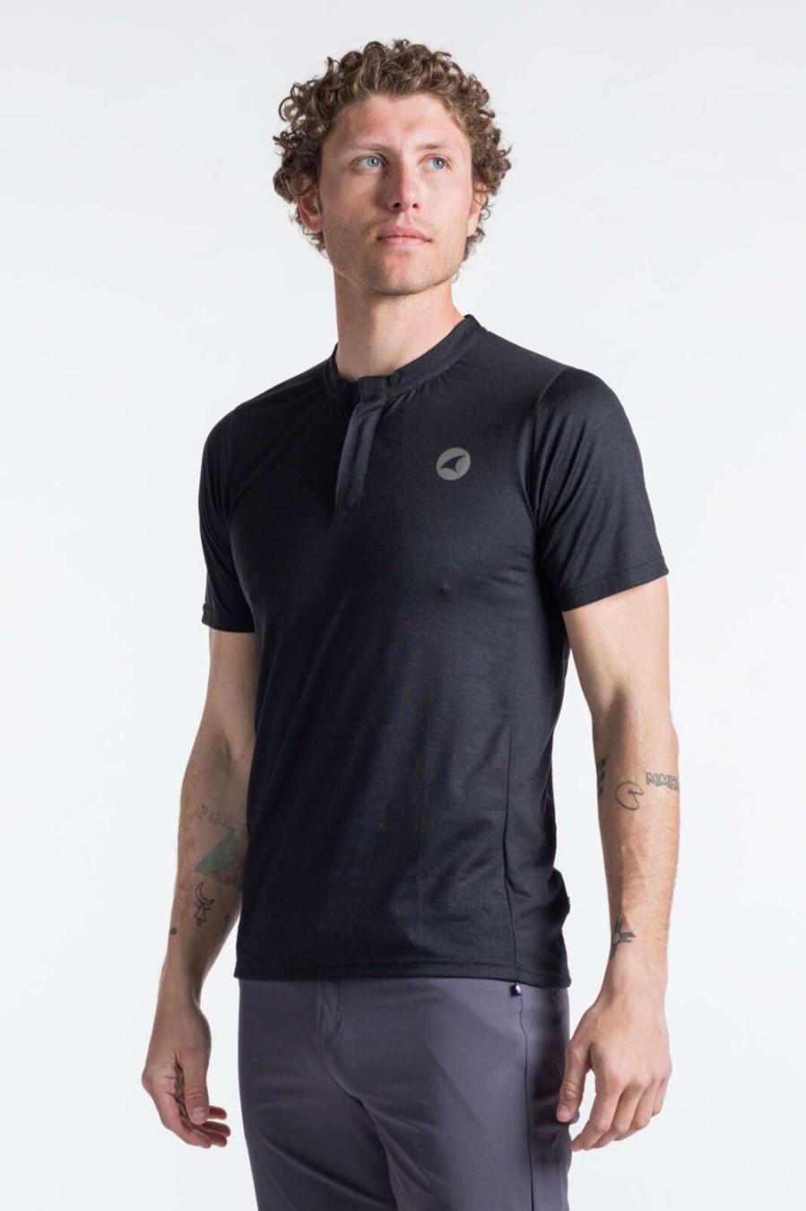 Men'S Pactimo Short Sleeve Jerseys | Men'S Range Henley Black