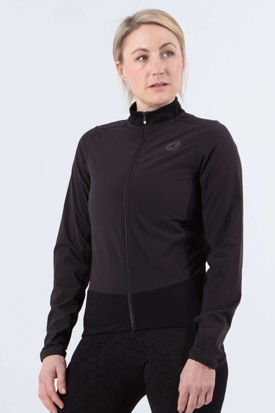 Women'S Pactimo Long Sleeve Jerseys | Women'S Range Ls Wind Jersey Black