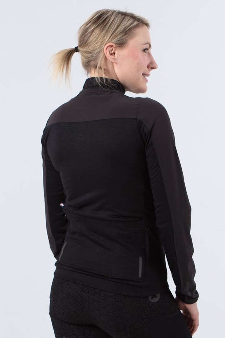 Women'S Pactimo Long Sleeve Jerseys | Women'S Range Ls Wind Jersey Black