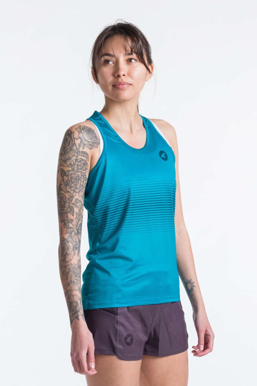 Women'S Pactimo Sleeveless Jerseys | Women'S Run Singlet Mediterranean Green